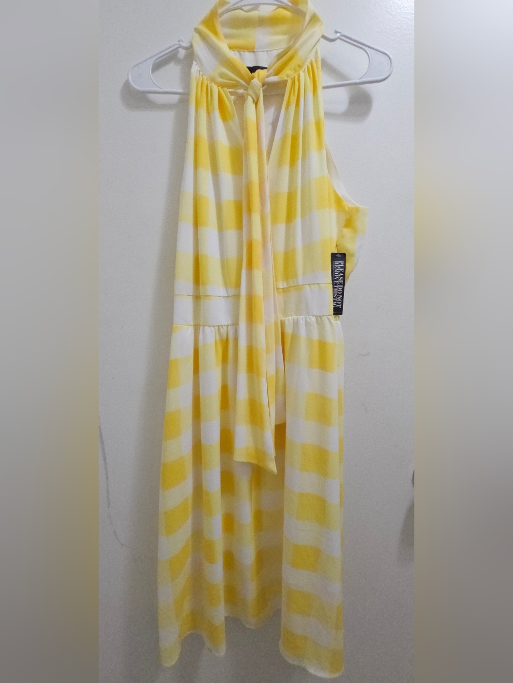 New York & Company Yellow and White Striped Midi Dress